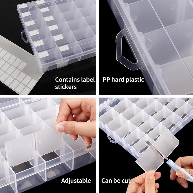 2 Pack Clear Bead Organizer Tackle Box - Image 3