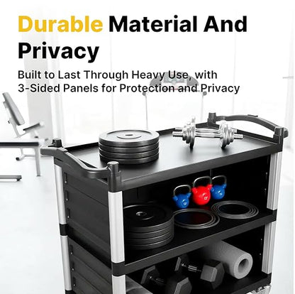 NorthSky Select Dual-Handle Utility Service Cart, 3 Shelves, 440 lb. Capacity - Image 3