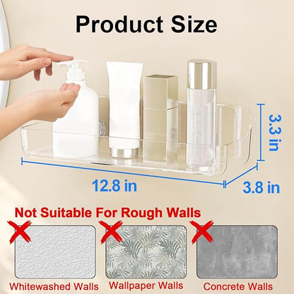 Diesisa Acrylic Wall Mount Organizer, Adhesive Shelves, Shower Caddies - Image 4