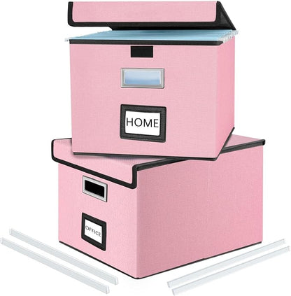 File Organizer Box with Lids, Collapsible File Folder Organizer | File Box with by Huolewa