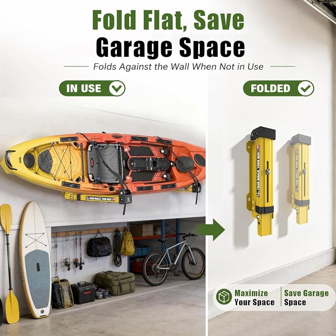 Kayak Storage Hooks Wall Mount Rack, Heavy Duty Garage Storage Hangers - Image 3