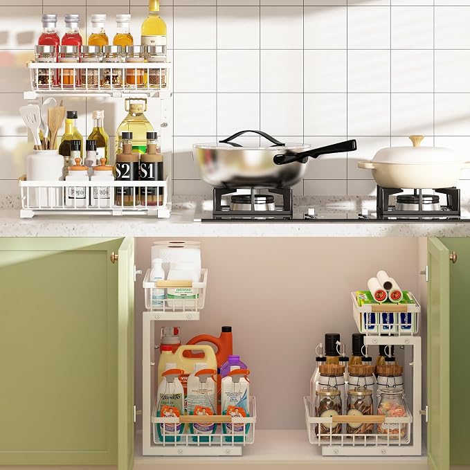 REALINN Under Sink Organizer, Height Adjustable Under Sink Organizers and - Image 6
