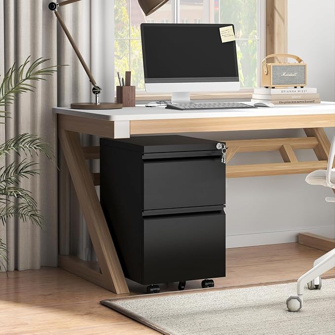 Guizeeopo 2 Drawer Locking File Cabinet, Fully Assembled Heavy-Duty Metal - Image 2