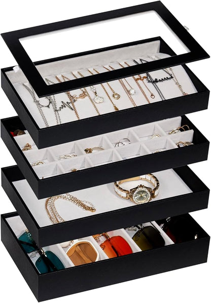 4-Layer Stackable Jewelry Organizer Trays by Unknown