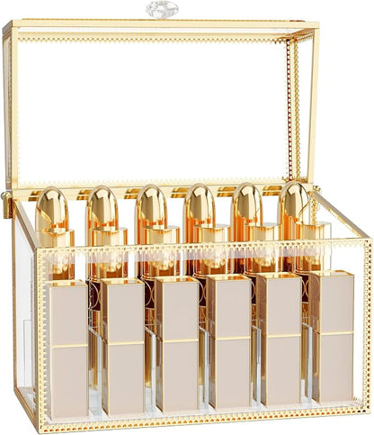 Lipstick Organizer, Luxury Tempered Glass Lipstick Holder & Nail Polish by Coralhouse