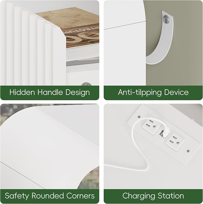 White Nightstands Set of 2 - Image 7