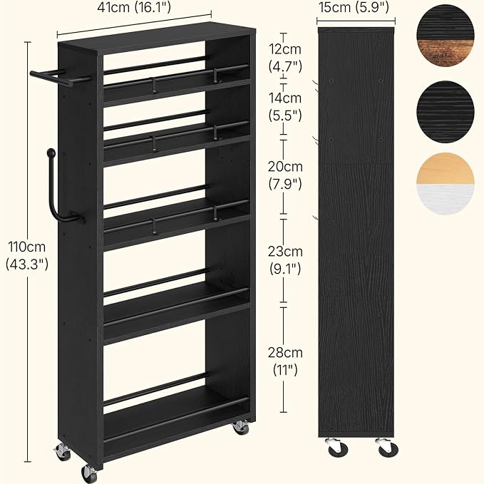 YATINEY 6 Tier Slim Storage Cart, Narrow Kitchen Cart - Image 7