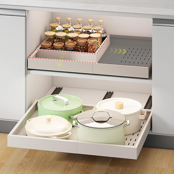 Pull out Cabinet Organizer, Width and Depth Expandable by Fokyfok