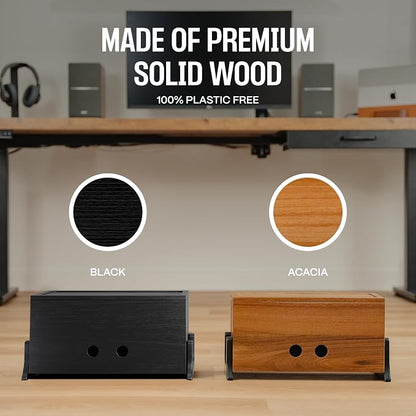 Extra Large Cable Management Box, Wood Cord Hider Box & Organizer - Image 2