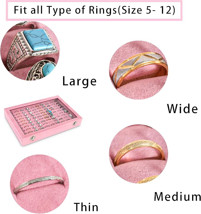 Frebeauty Ring Organizer Tray 100 Slots Ring Holder - Image 4