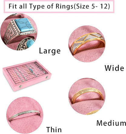 Frebeauty Ring Organizer Tray 100 Slots Ring Holder - Image 4