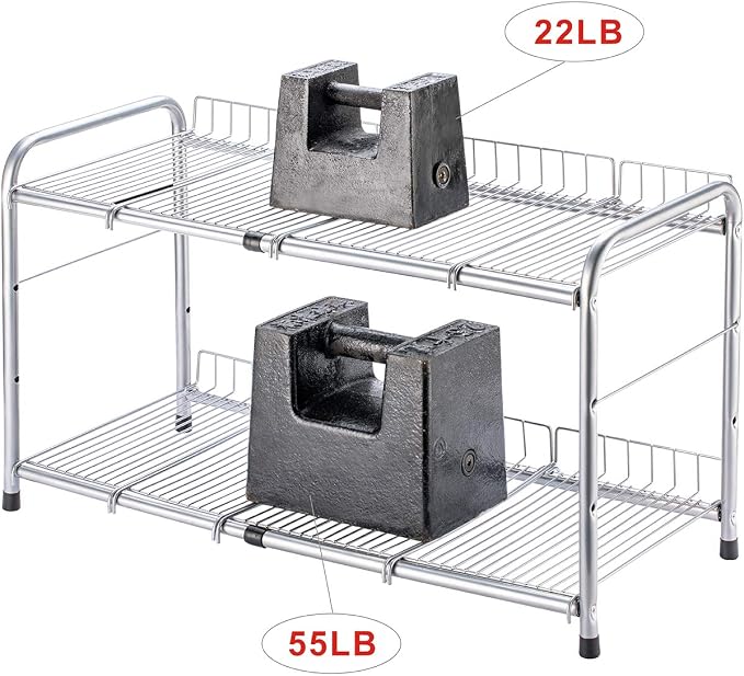 FlagShip 2 Tier Under Sink Organizers and Storage Rack Expandable Cabinet Shelf - Image 5