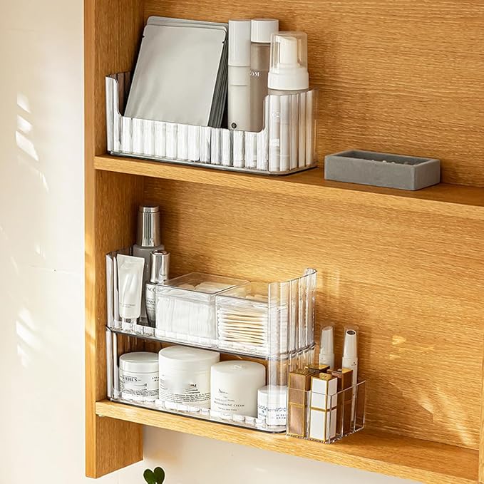 2-Tier Stackable Medicine Cabinet Organizer Shelves, Cotton Swab Holder - Image 5