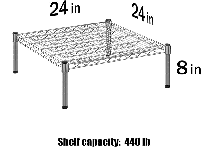 24" Deep x 24" Wide x 8" Height Wire Shelving Kit | 1-Tier | NSF Commercial - Image 3