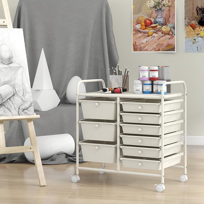 Giantex 9 Drawers Rolling Cart, Classroom Organizers, Storage Cart - Image 4