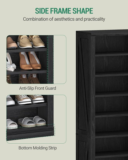 Hzuaneri Shoe Storage Cabinet, 10 Tiers Farmhouse Tall Shoe Cubby Organizer | - Image 5