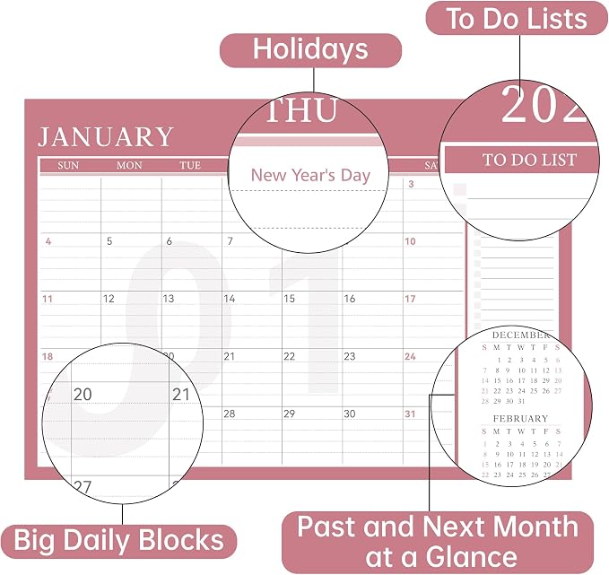 Yoment Desk Calendar Refill 2026-2027, Jan 2026-Dec 2027, Large 10"x16" Monthly - Image 4