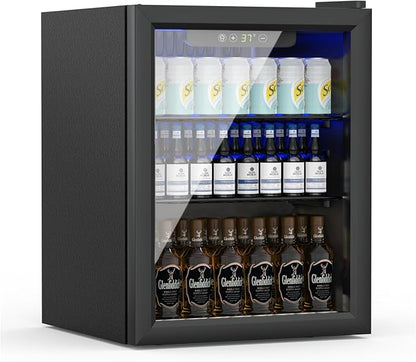Compact Freestanding Beverage Refrigerator, 70 Can/ 1.6 Cubic Feet Mini Fridge by Erivess