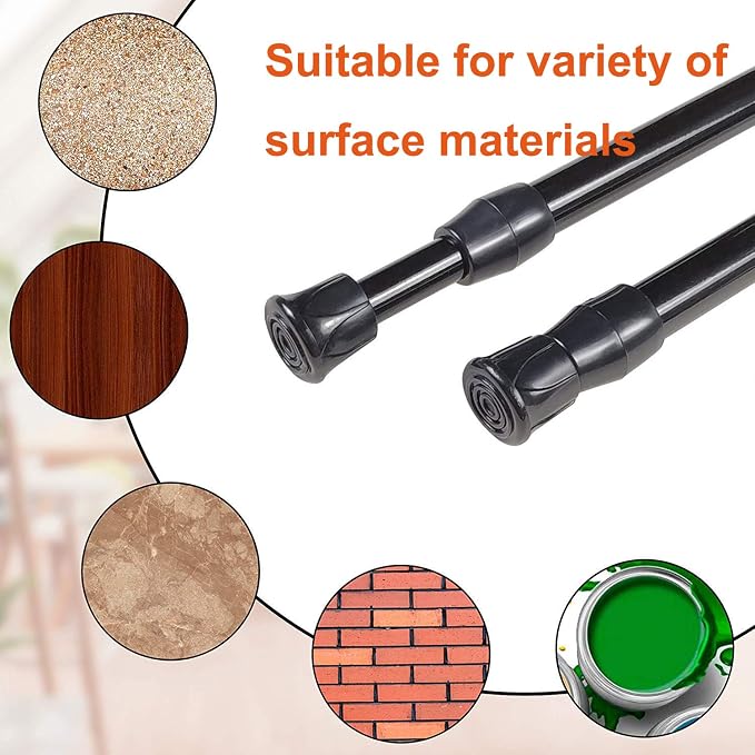 2 Pack Small Tension Rods 7 in to 11 Curtain Rods Window Rods in Extendable - Image 5