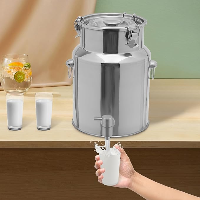 Beverage Dispenser & Stainless Steel Milk Can, 10L/2.64Gal 304 Stainless Steel - Image 8
