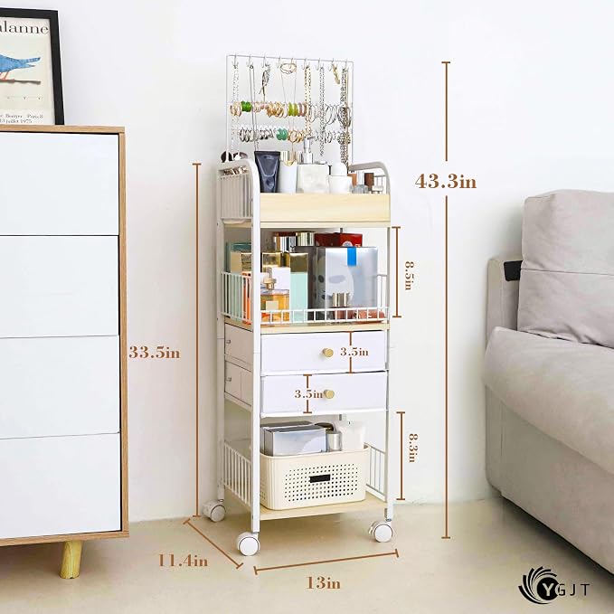 YGJT Makeup Organizer, Floor Skincare Cosmetics Organizer - Image 2