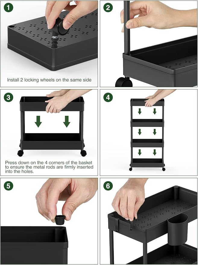LEHOM Slim Rolling Storage Cart - Image 8