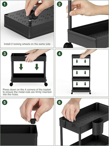 LEHOM Slim Rolling Storage Cart - Image 8