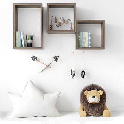 Kaboon Wall Mount Shelf Set of 3, Floating Cube Shelves - Image 7