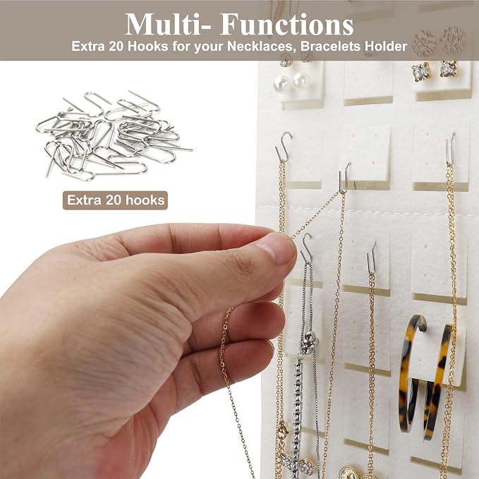 Resovo Hanging Earrings Organizer, Earring Holder & 20 Hooks, Holds Up To 300 - Image 5