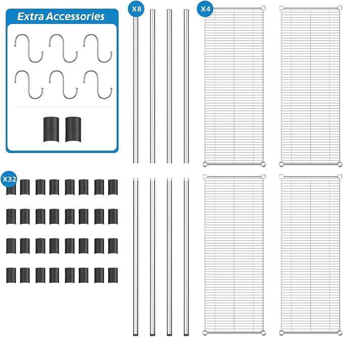 Guan River 4-Shelf Heavy Duty Wire Shelving, Metal Shelf, Sturdy and Durable - Image 5