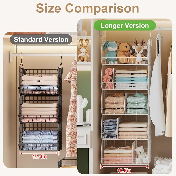 5 Tier Extra Large Closet Hanging Shelves - Image 8