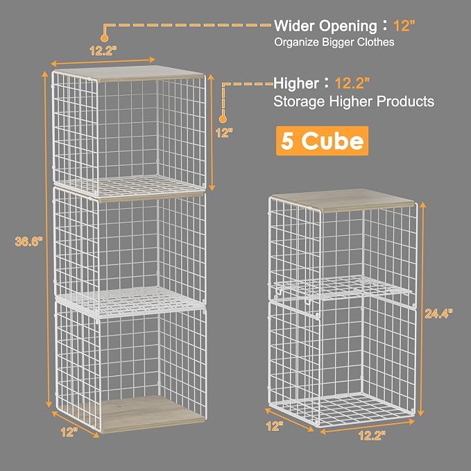Hencawima 5PCS Stackable Closet Organizers and Storage, Closet Shelves - Image 3