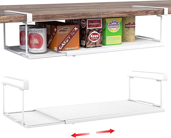 Expandable Under Cabinet Shelf, Extendable Under Shelf Storage by SHINEWON