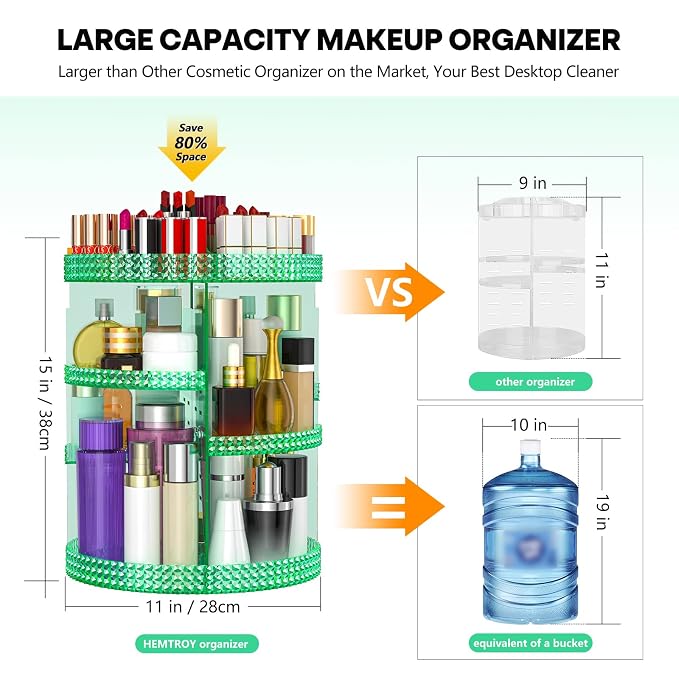 360 Degree Rotating Makeup Organizer, Extra Large Capacity Organizador De - Image 2