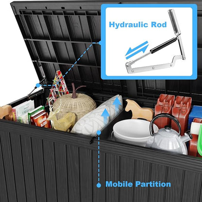 Vixzen 200 Gallon Deck Boxes Outdoor Waterproof, Lockable Storage Box - Image 3