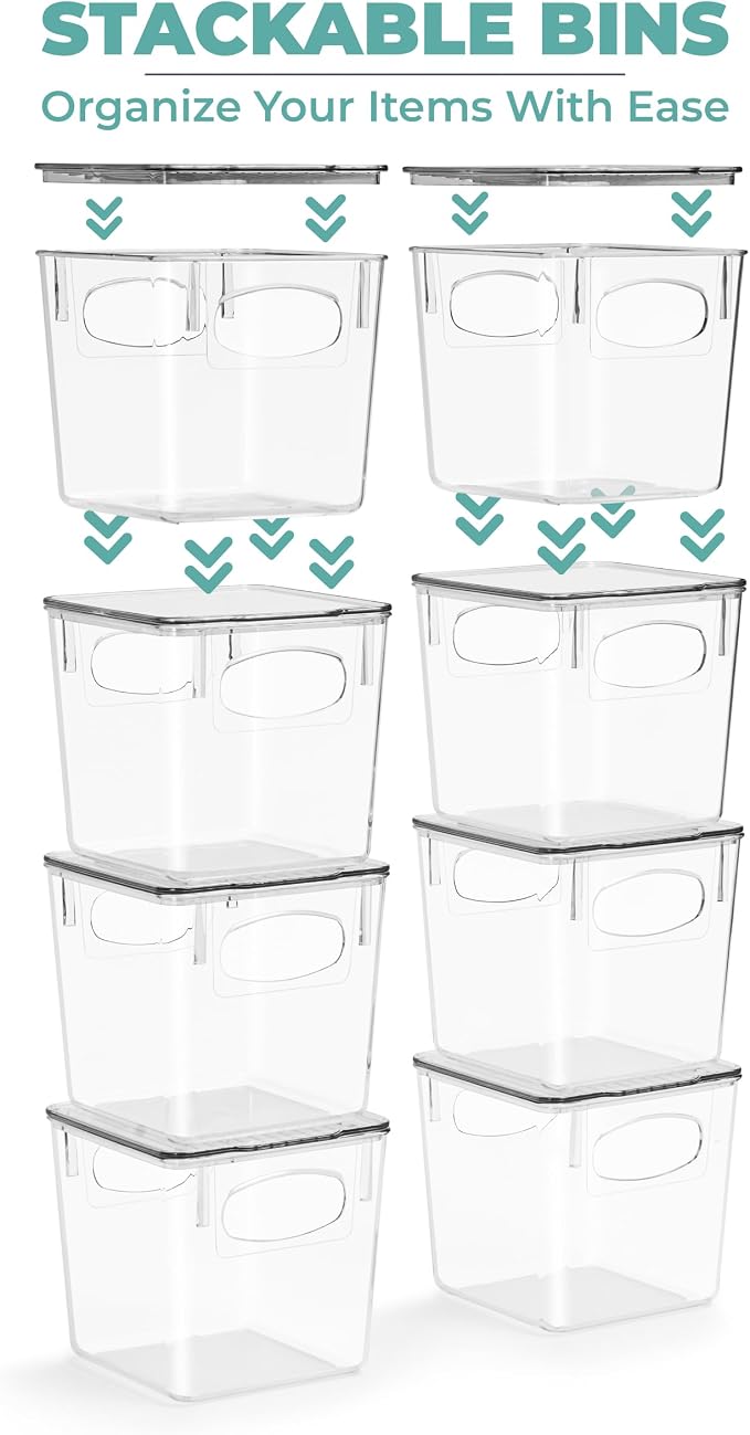 Sorbus Small Clear Plastic Storage Bins - Image 4