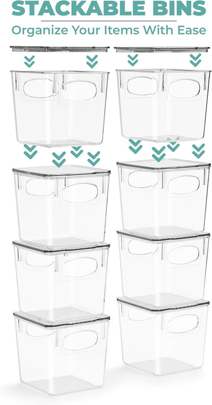 Sorbus Small Clear Plastic Storage Bins - Image 4
