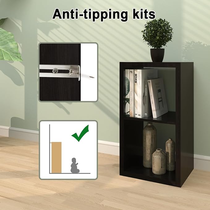 CTESNE【2026 Wooden Thick Frame 2 Cube Storage Organizer Shelf - Image 5