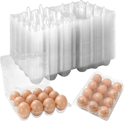 200Pcs Plastic Egg Carton Bulk Empty Clear Egg Tray Holder Container by JarThenaAMCS