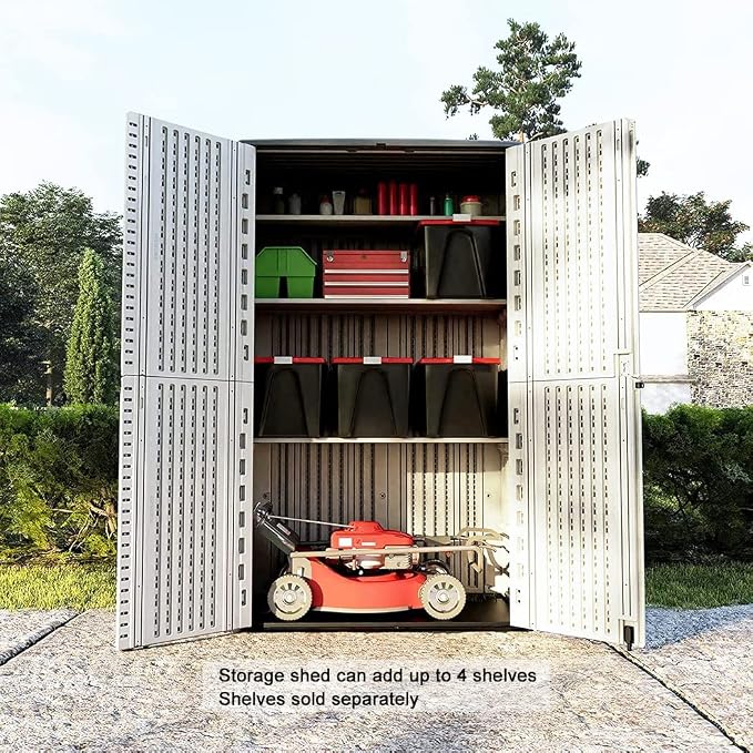 Kinying Outdoor Storage Cabinet, Vertical Storage Shed Perfect to Store Patio - Image 2