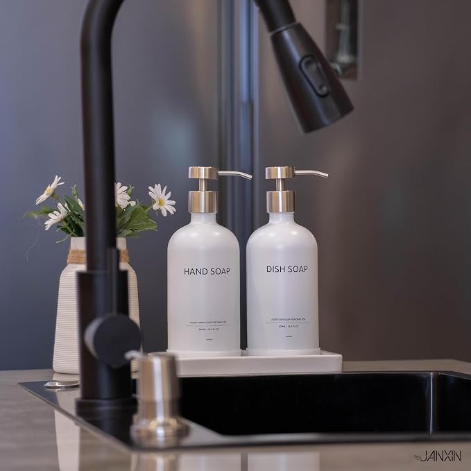 Glass Kitchen Soap Dispenser Set - Image 8