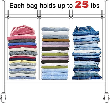 STORAGE MANIAC 3 Section Laundry Sorter Rolling Laundry Hamper Laundry Basket - Image 7