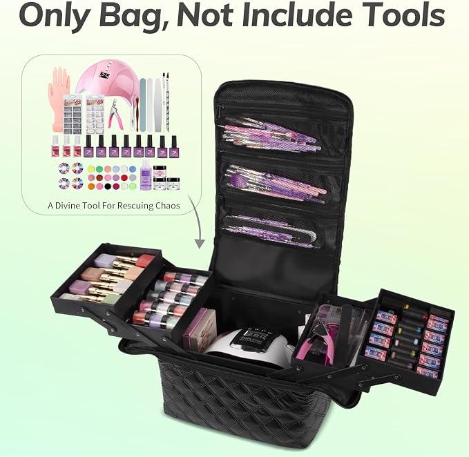 Deciniee Travel Makeup Bag, 4 Trays Large Cosmetic Bag - Image 7