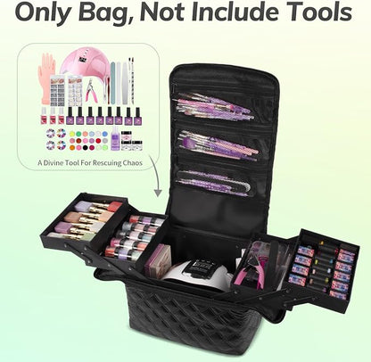 Deciniee Travel Makeup Bag, 4 Trays Large Cosmetic Bag - Image 7