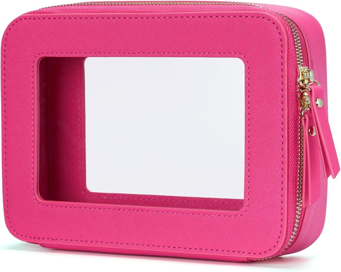 Popvibe Clear Makeup Bag Travel Cosmetic Case Transparent Toiletry Bag by POPVIBE