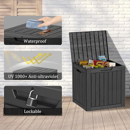 35 Gallon Resin Deck Box, Waterproof Outdoor Storage Box - Image 5