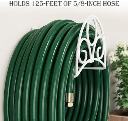 Metal Garden Hose Holder Wall Mounted Water White Hose Holder - Image 4