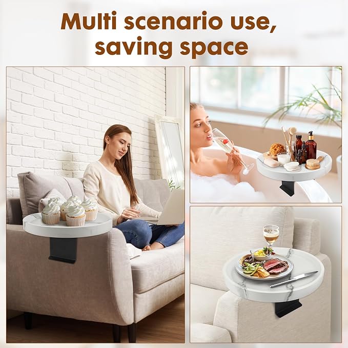 Couch Tray, Adjustable Couch Table and Detachable Wooden Couch armrest Tray - Image 6