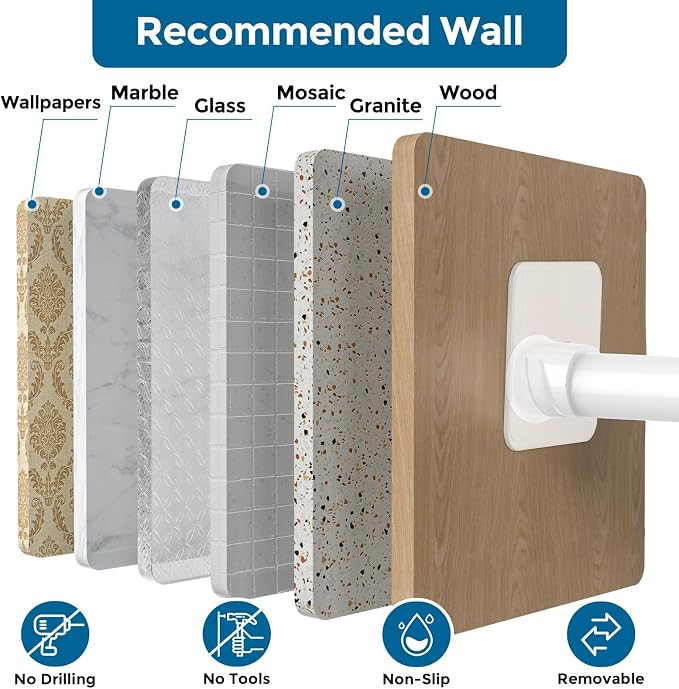 AIZESI Spring Tension Curtain Rods Short Tension Rod | Adjustable, No Drilling - Image 6