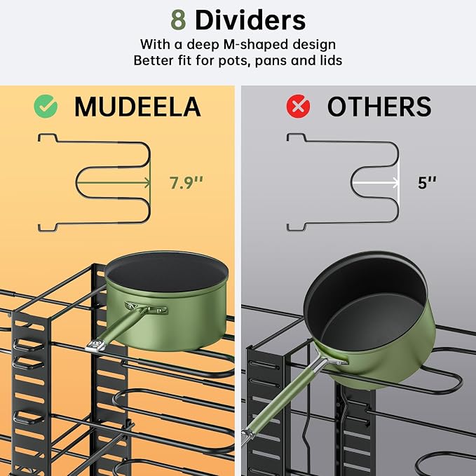 MUDEELA Pots and Pans Organizer Rack - Image 6